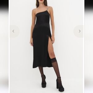 NWT FOR LOVE & LEMONS Elora Midi Dress in Black Size M